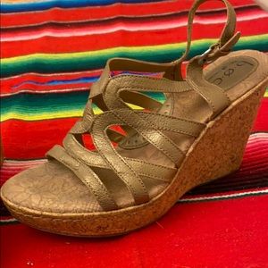 BOC size 9 gold/tan wedges